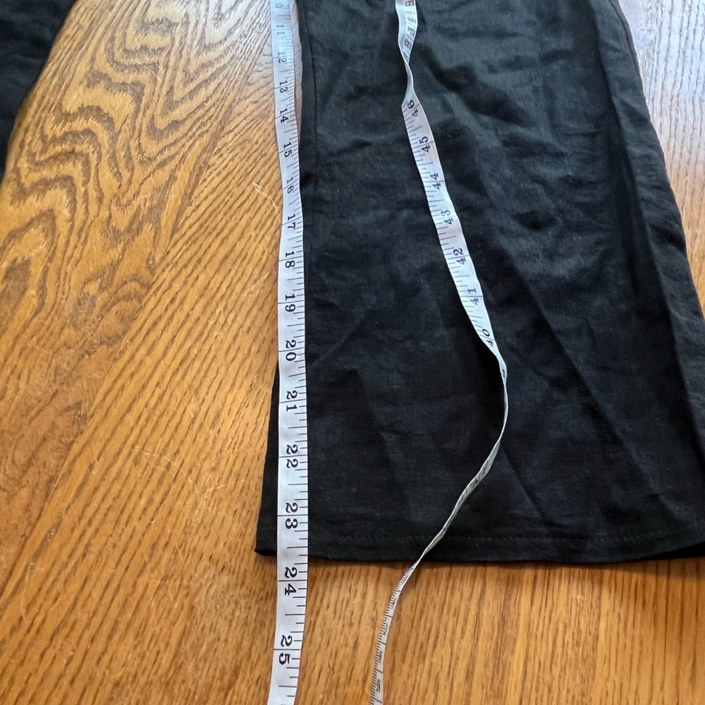 DONNI Black Linen Blend High Waist Sash Crop Pants S - Picture 6 of 11